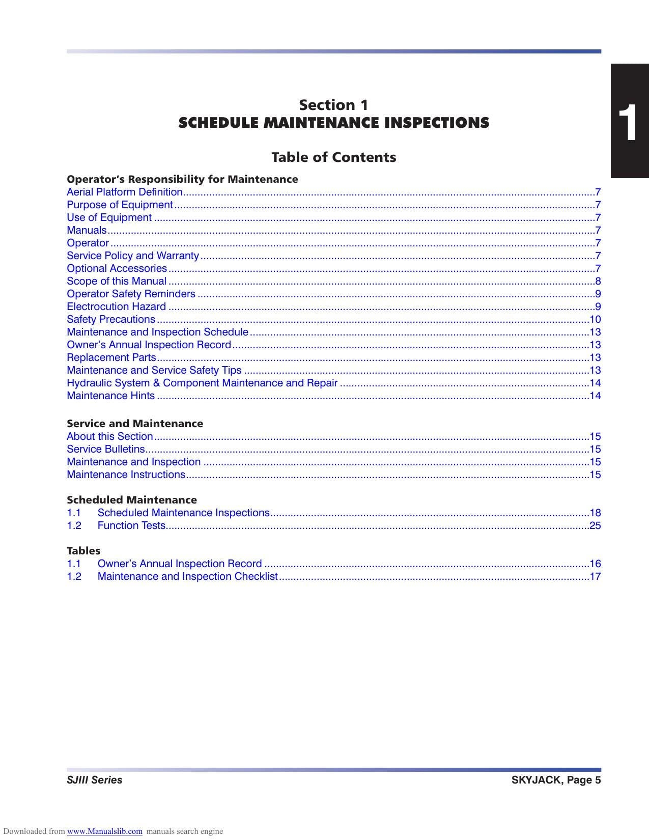 Skyjack SJIII Conventional Series Service Manual | 2018-2022 - sample page 6