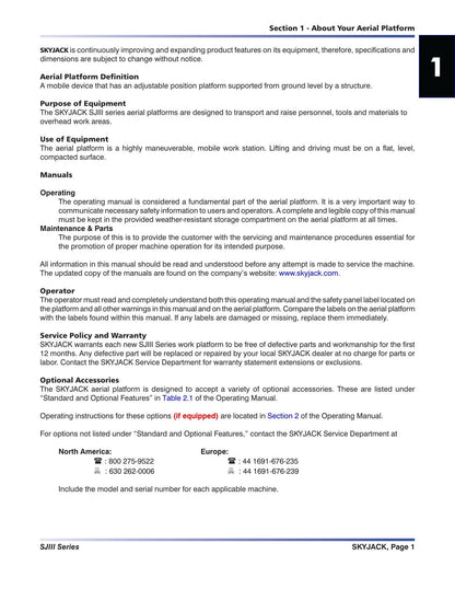 Skyjack SJIII Series Scissor Lift Service Manual | 1999-2014 - sample page 5