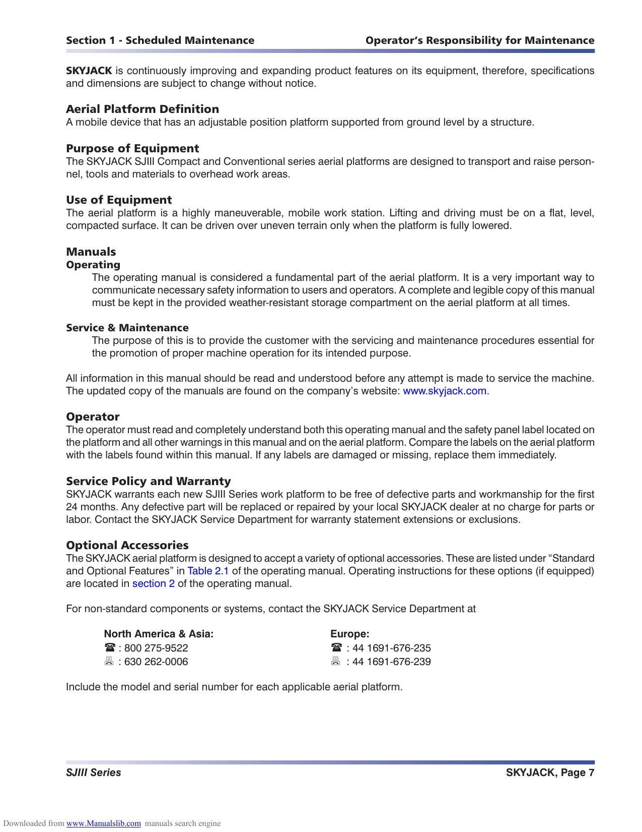 Skyjack SJIII Conventional Series Service Manual | 2018-2022 - sample page 7