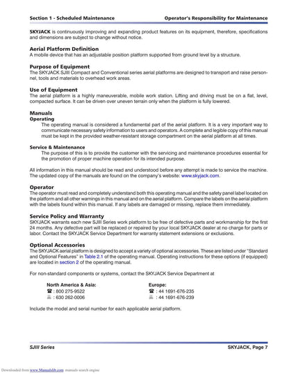Skyjack SJIII Conventional Series Service Manual | 2018-2022 - sample page 7