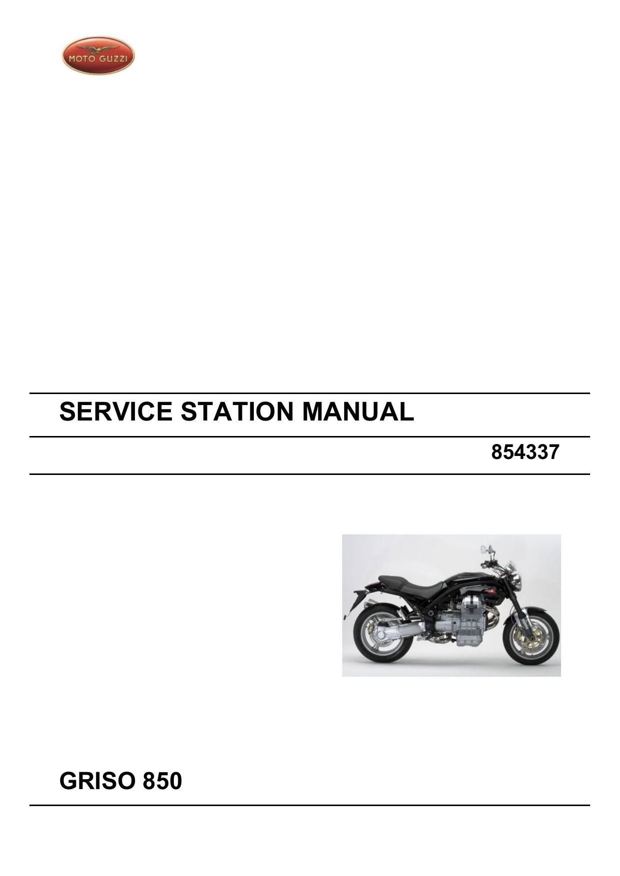 Moto Guzzi Griso 850 Motorcycle Service Manual | 2007-2011 - sample page 2