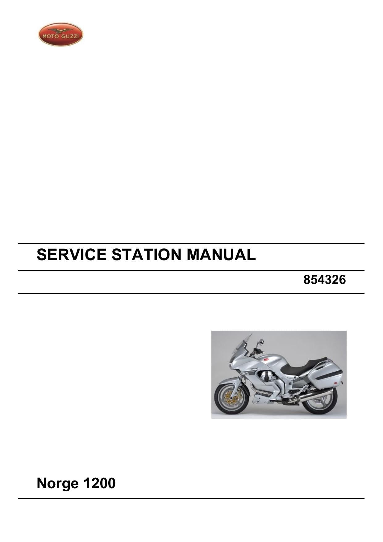 Moto Guzzi Norge 1200 Motorcycle Service Manual | 2006-2010 - sample page 2