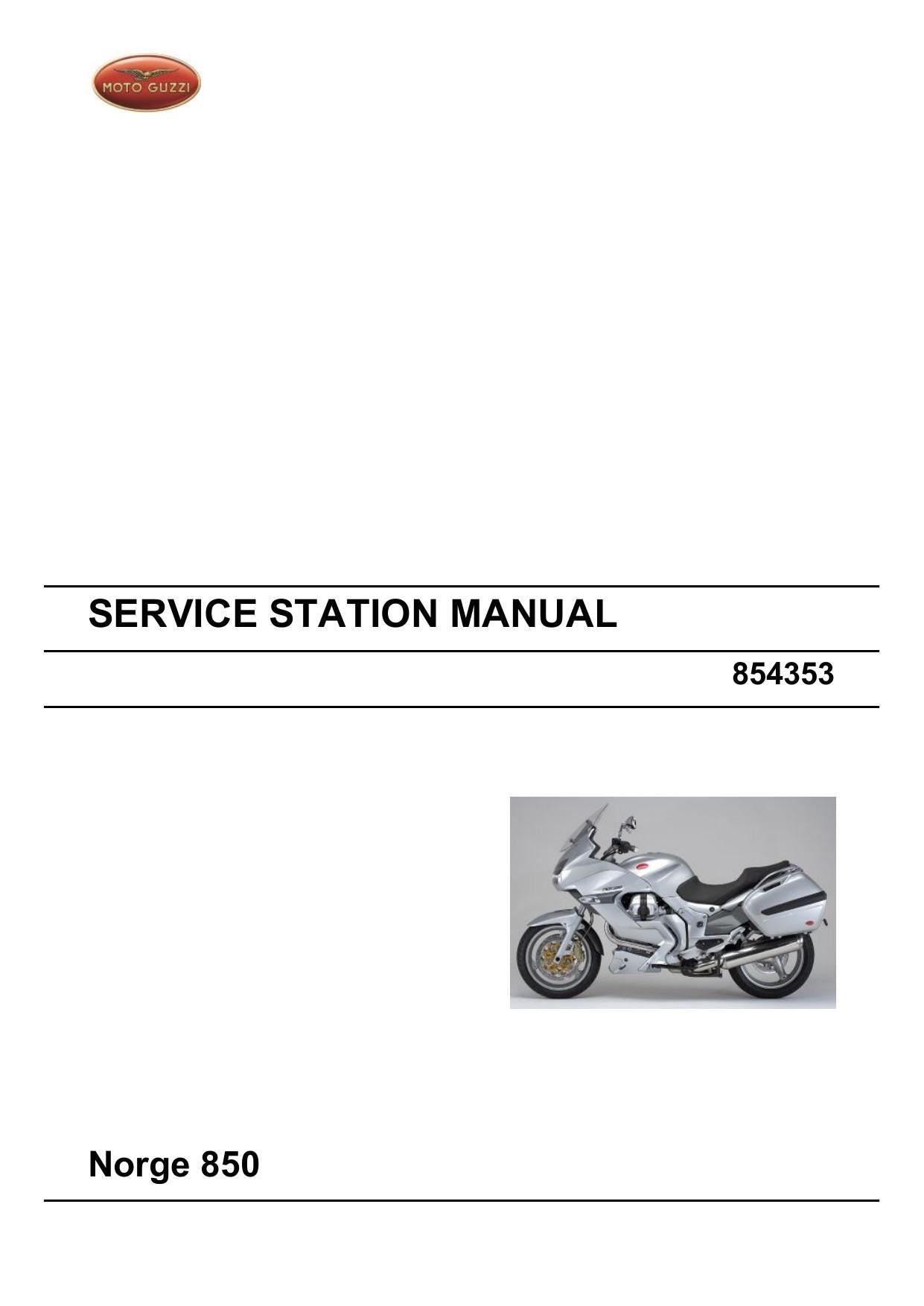 Moto Guzzi Norge 850 Motorcycle Service Manual | 2007-2011 - sample page 2