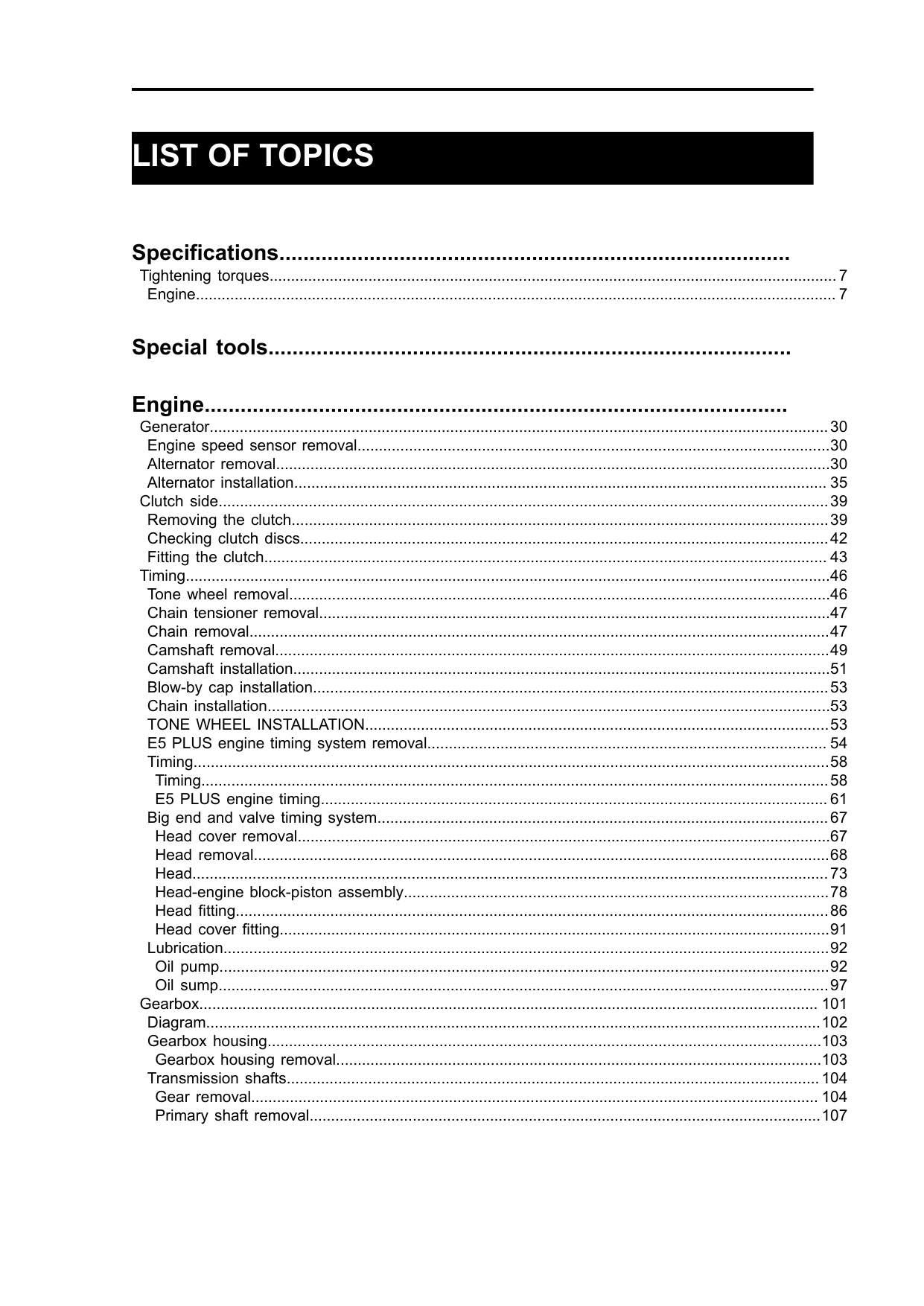 Moto Guzzi V85 E4 E5 E5 Plus Motorcycle Service Manual | 2019-2023 - sample page 3