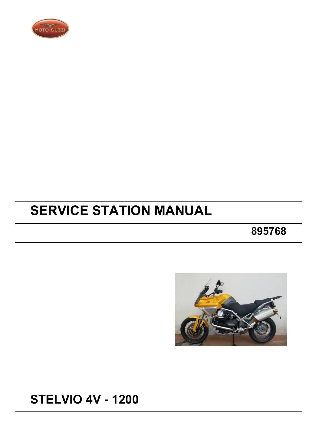 Moto Guzzi Stelvio 4V 1200 Motorcycle Service Manual | 2010-2014 - sample page 2