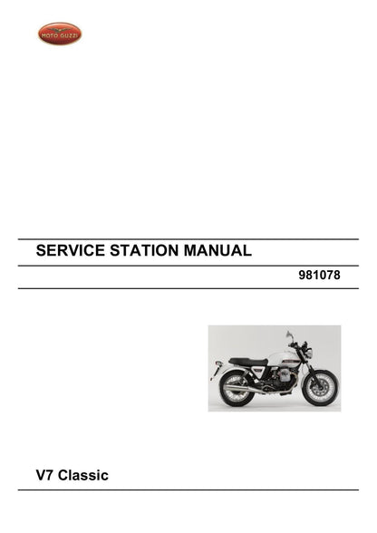 Moto Guzzi V7 Classic Motorcycle Service Manual | 2008-2012 - sample page 2