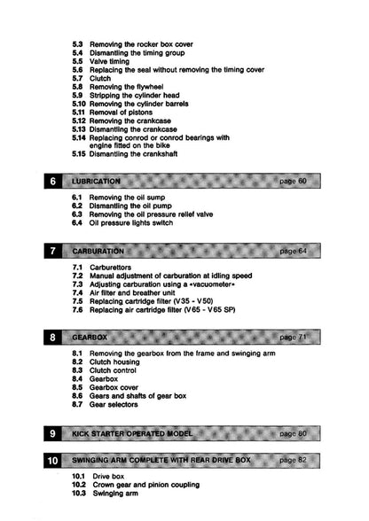 Moto Guzzi V35 V50 V65 Motorcycle Service Manual | 1983-1987 - sample page 4