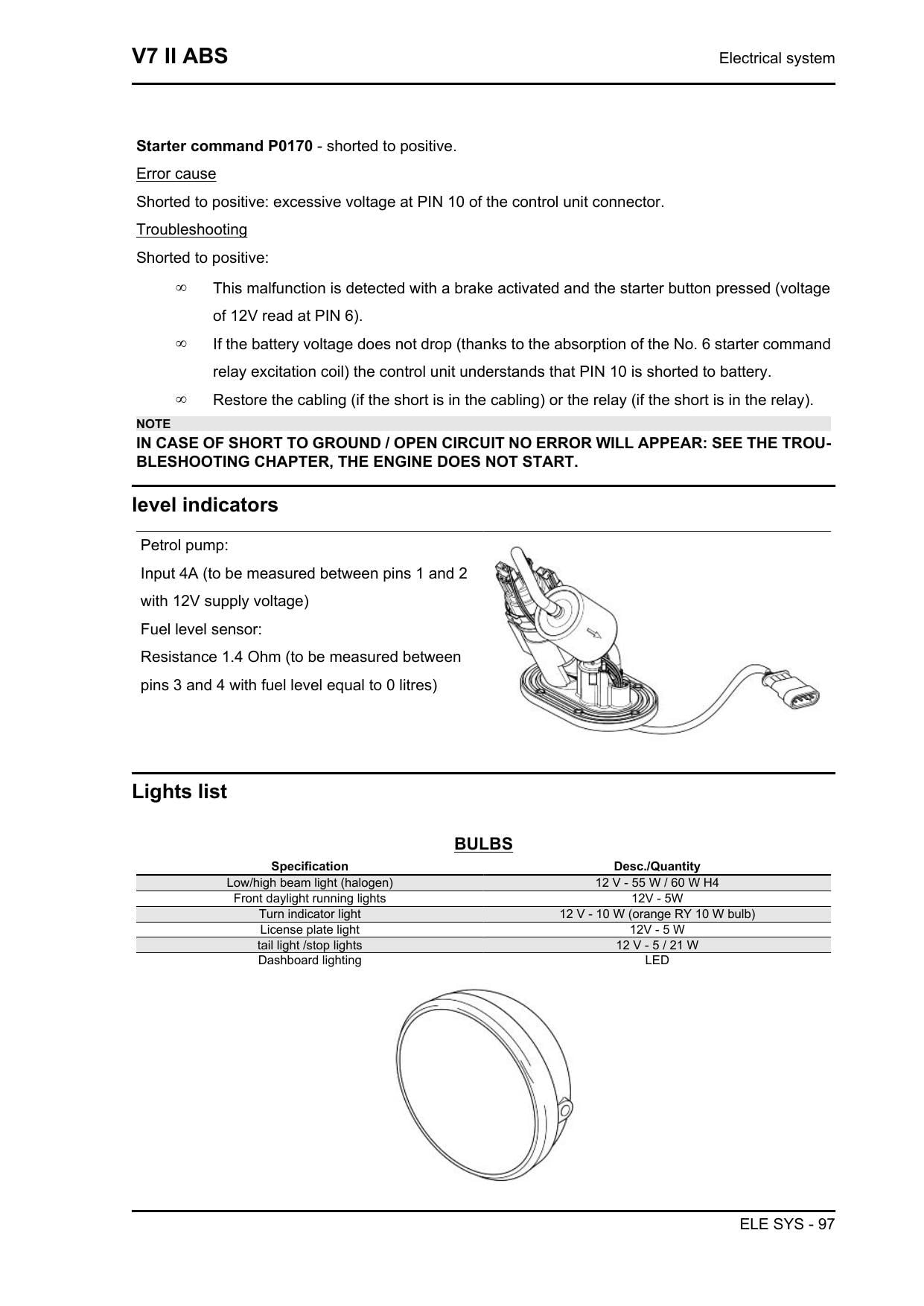 Moto Guzzi V7 II ABS Motorcycle Service Manual | 2016-2020 - sample page 6