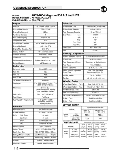 Polaris Magnum 330 ATV Service Manual | 2003-2006 - sample page 6