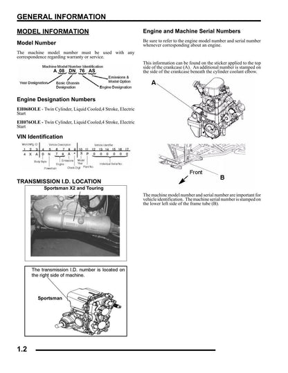 Polaris Sportsman X2 700 800 EFI Touring ATV Service Manual | 2008-2012 - sample page 7