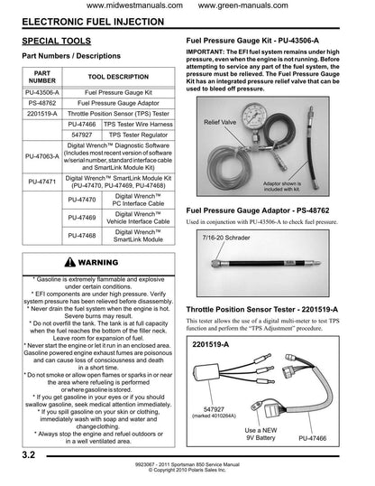 Polaris Sportsman 850 ATV Service Manual | 2011-2015 - sample page 7