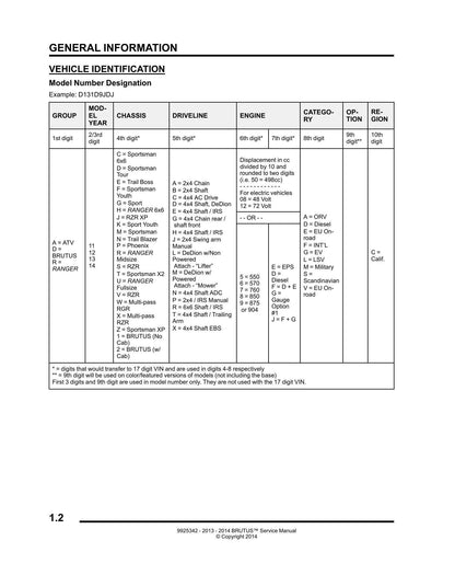 Polaris Brutus UTV Service Manual | 2013-2014 - sample page 7