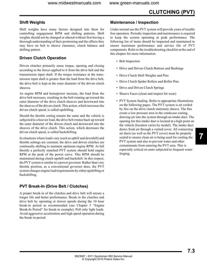 Polaris Sportsman 850 ATV Service Manual | 2011-2015 - sample page 10