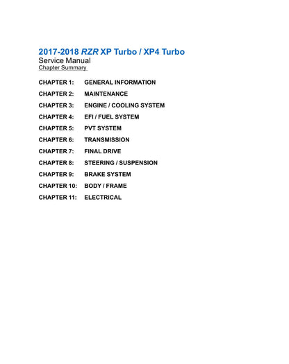 Polaris RZR XP Turbo XP4 UTV Service Manual | 2017-2018 - sample page 6