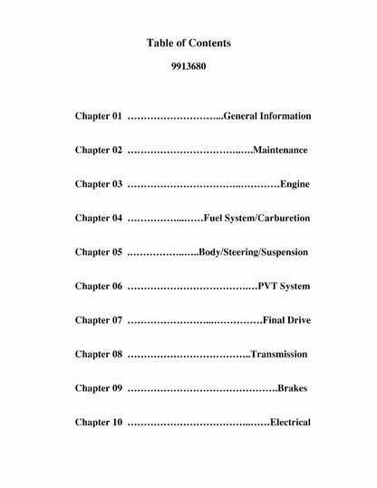 Polaris ATVs Service Manual | 1996-1998 - sample page 3