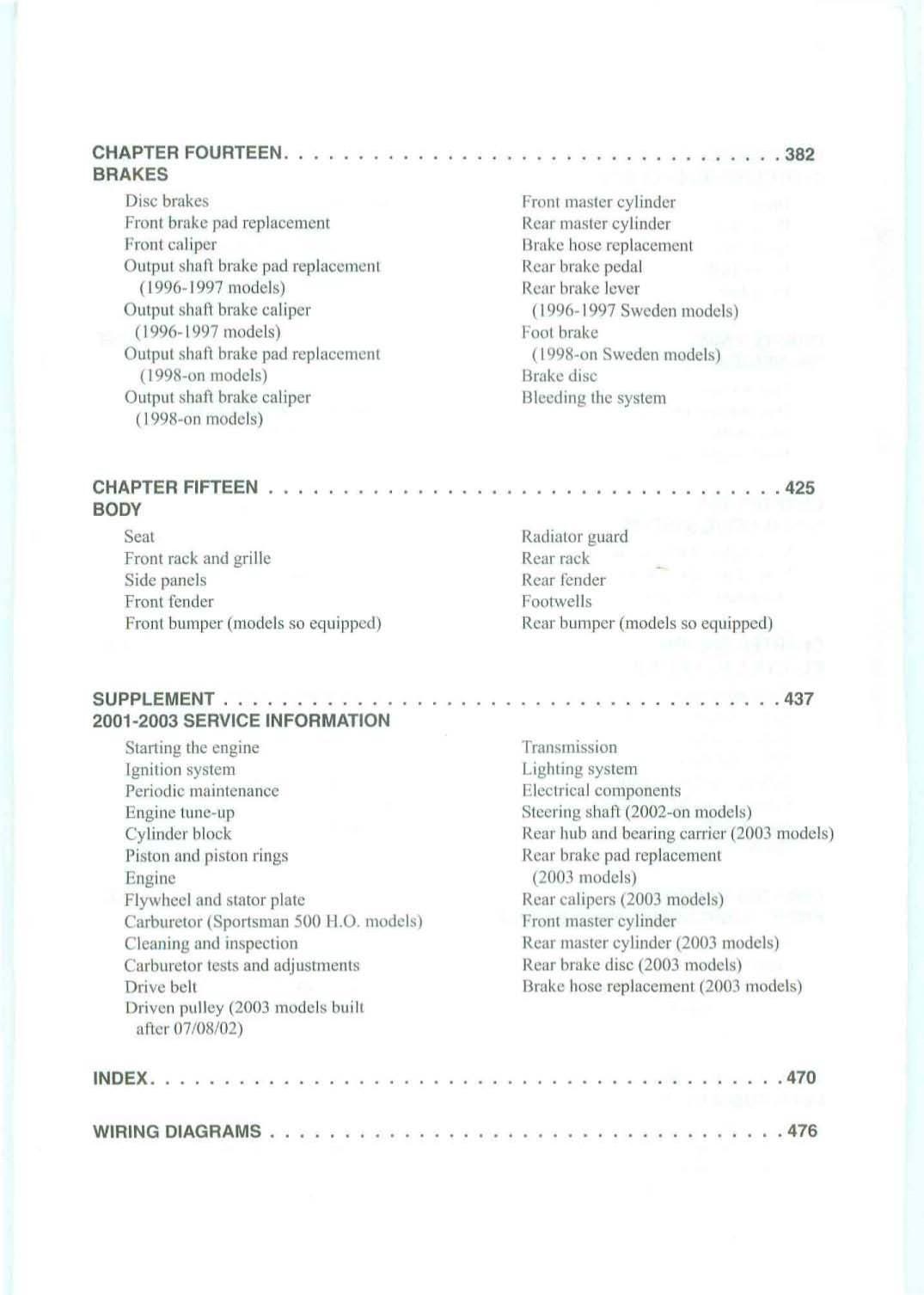 Polaris Sportsman Xplorer 500 ATV Service Manual | 1996-2003 - sample page 9