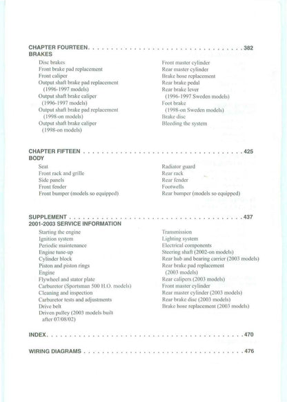 Polaris Sportsman Xplorer 500 ATV Service Manual | 1996-2003 - sample page 9