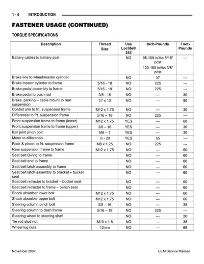 GEM e-Series Electric Vehicle Motorcycle Service Manual | 2007-2011 - sample page 7