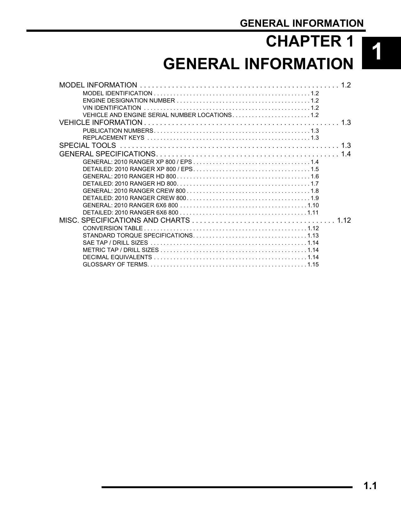Polaris Ranger 800 UTV Service Manual | 2010-2014 - sample page 2