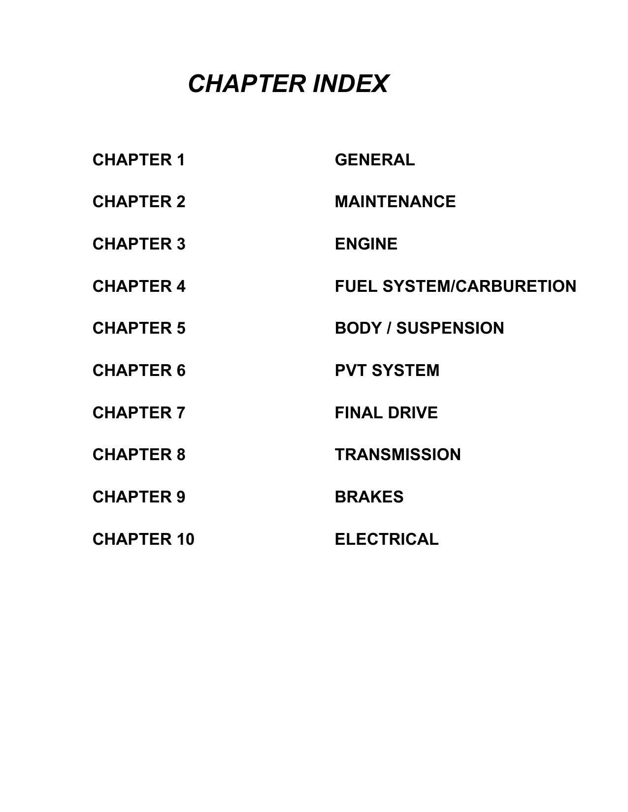 Polaris Sportsman 400 500 ATV Service Manual | 2001-2005 - sample page 2