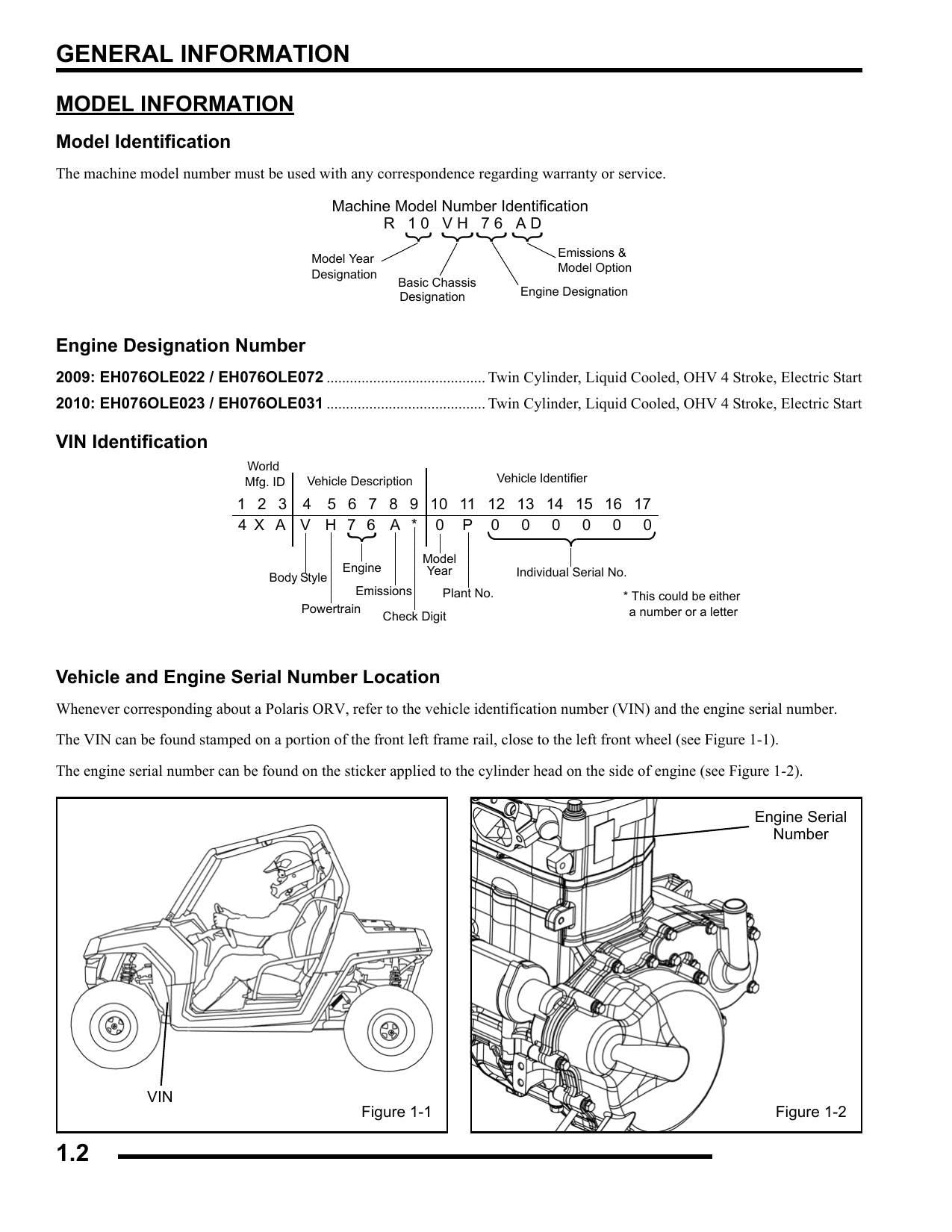 Polaris Ranger RZR RZR S UTV Service Manual | 2009-2010 - sample page 2
