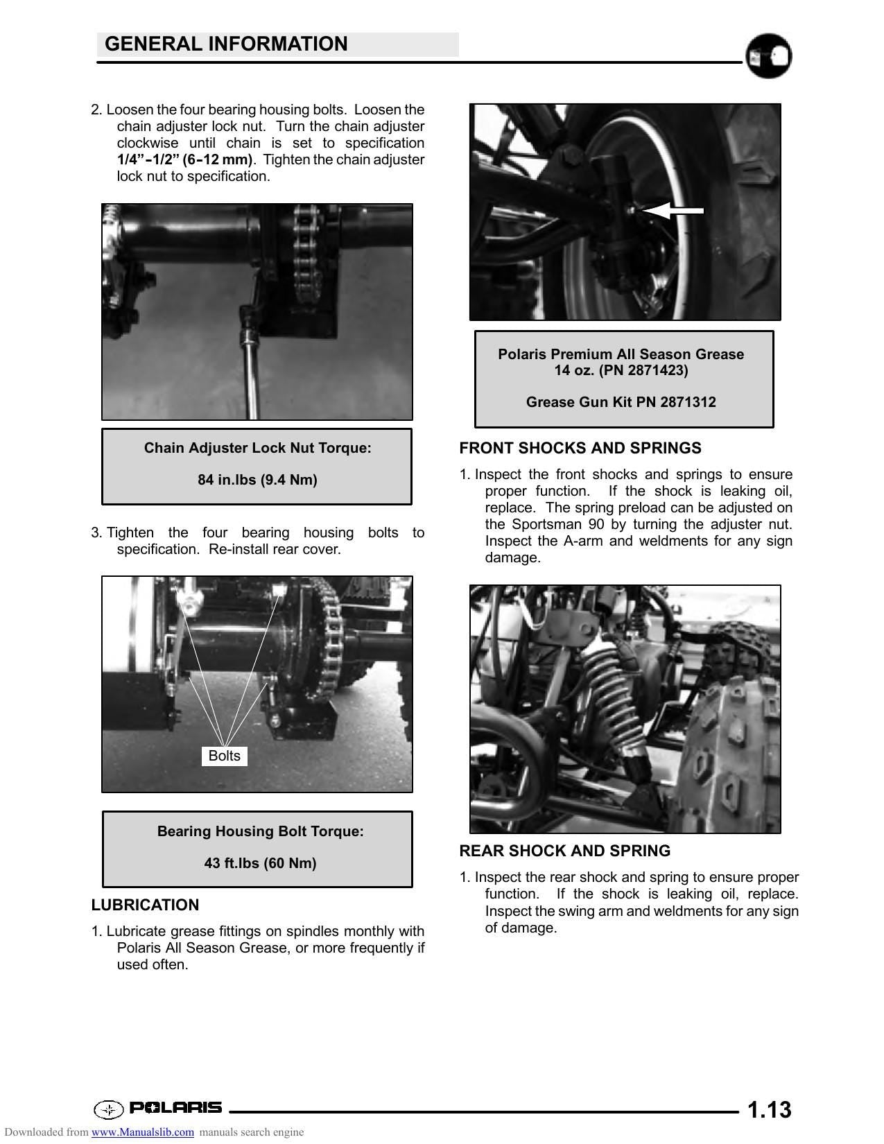 Polaris Youth ATV Scrambler 50 90 Sportsman Predator Service Manual | 2003-2007 - sample page 6