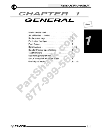 Polaris Scrambler 500 ATV Service Manual | 2009-2013 - sample page 2