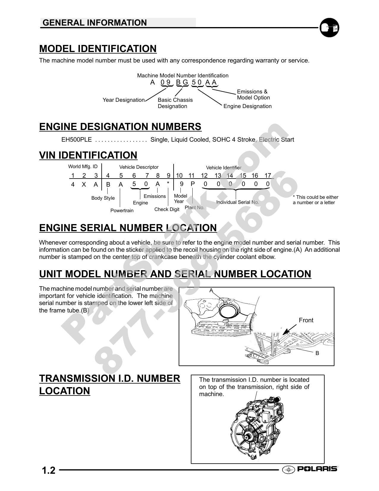 Polaris Scrambler 500 ATV Service Manual | 2009-2013 - sample page 3