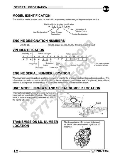 Polaris Scrambler 500 ATV Service Manual | 2009-2013 - sample page 3