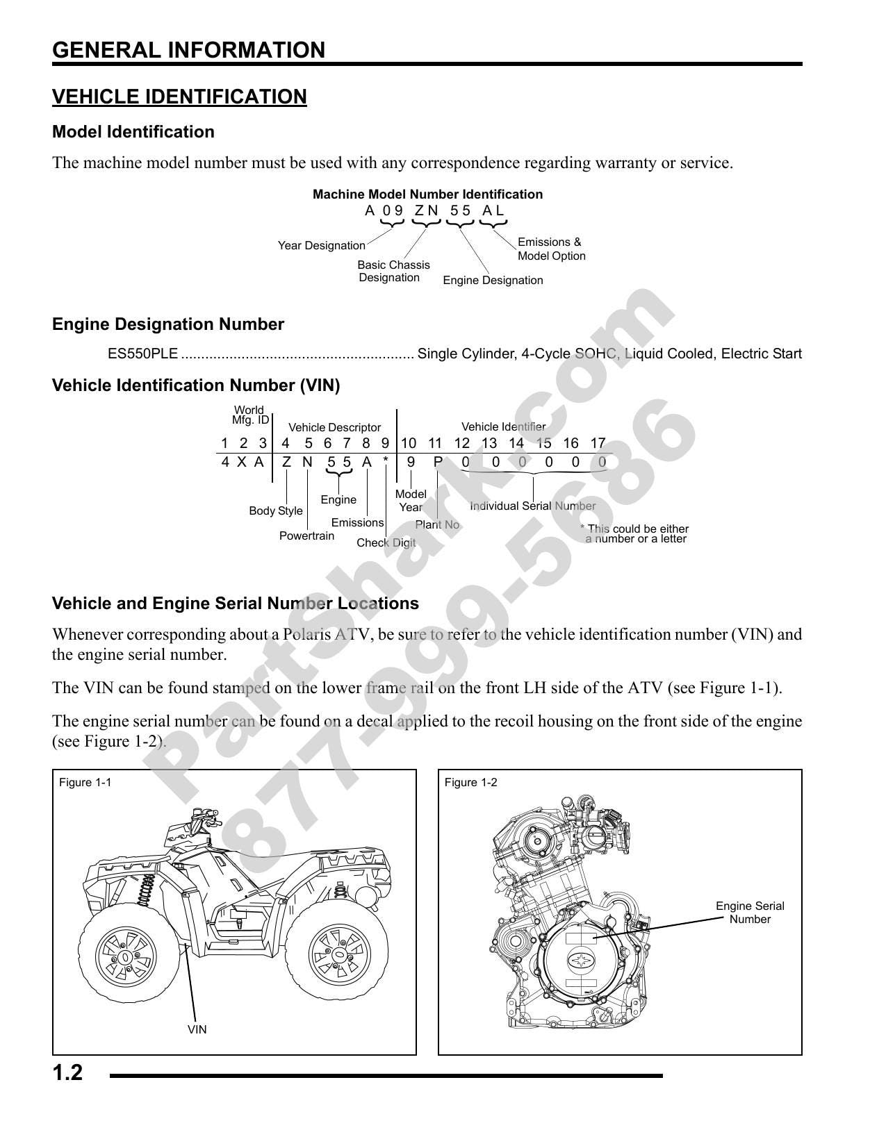 Polaris Sportsman XP 550 ATV Service Manual | 2009-2013 - sample page 7