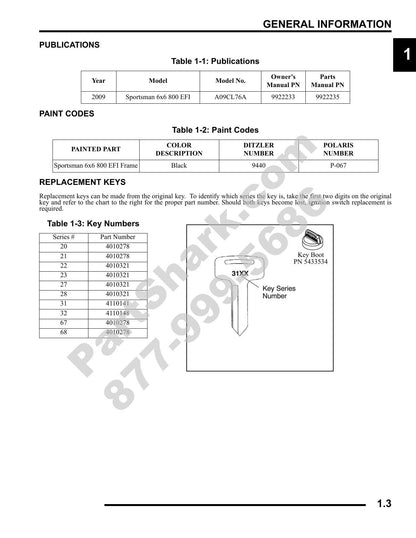 Polaris Sportsman 6x6 800 EFI ATV Service Manual | 2009-2013 - sample page 4