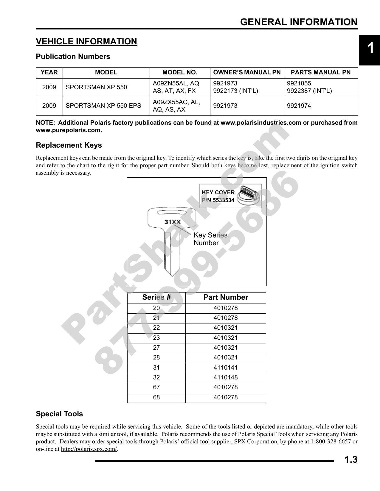 Polaris Sportsman XP 550 ATV Service Manual | 2009-2013 - sample page 8