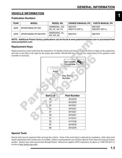 Polaris Sportsman XP 550 ATV Service Manual | 2009-2013 - sample page 8