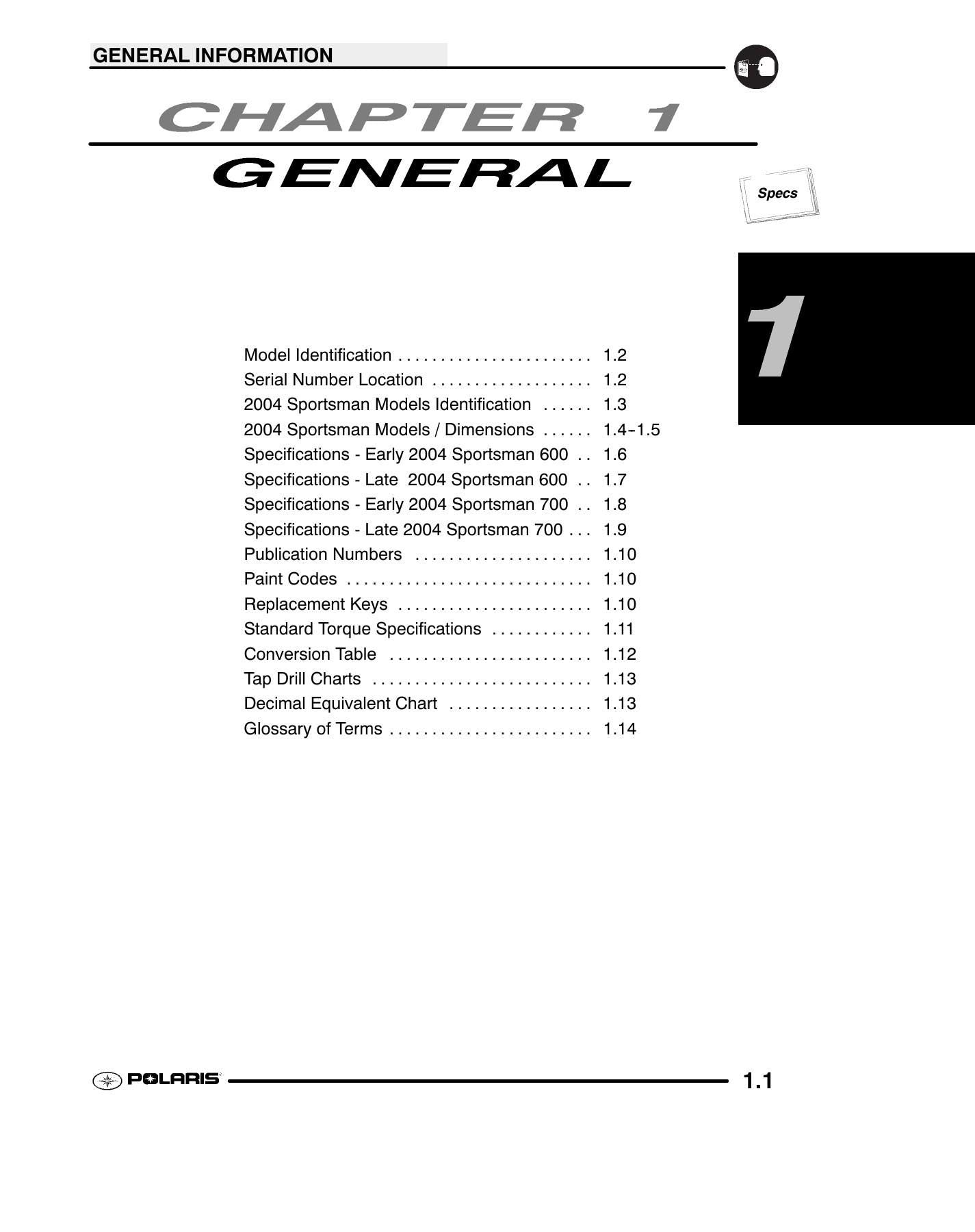 Polaris Sportsman 600 700 ATV Service Manual | 2004-2008 - sample page 4