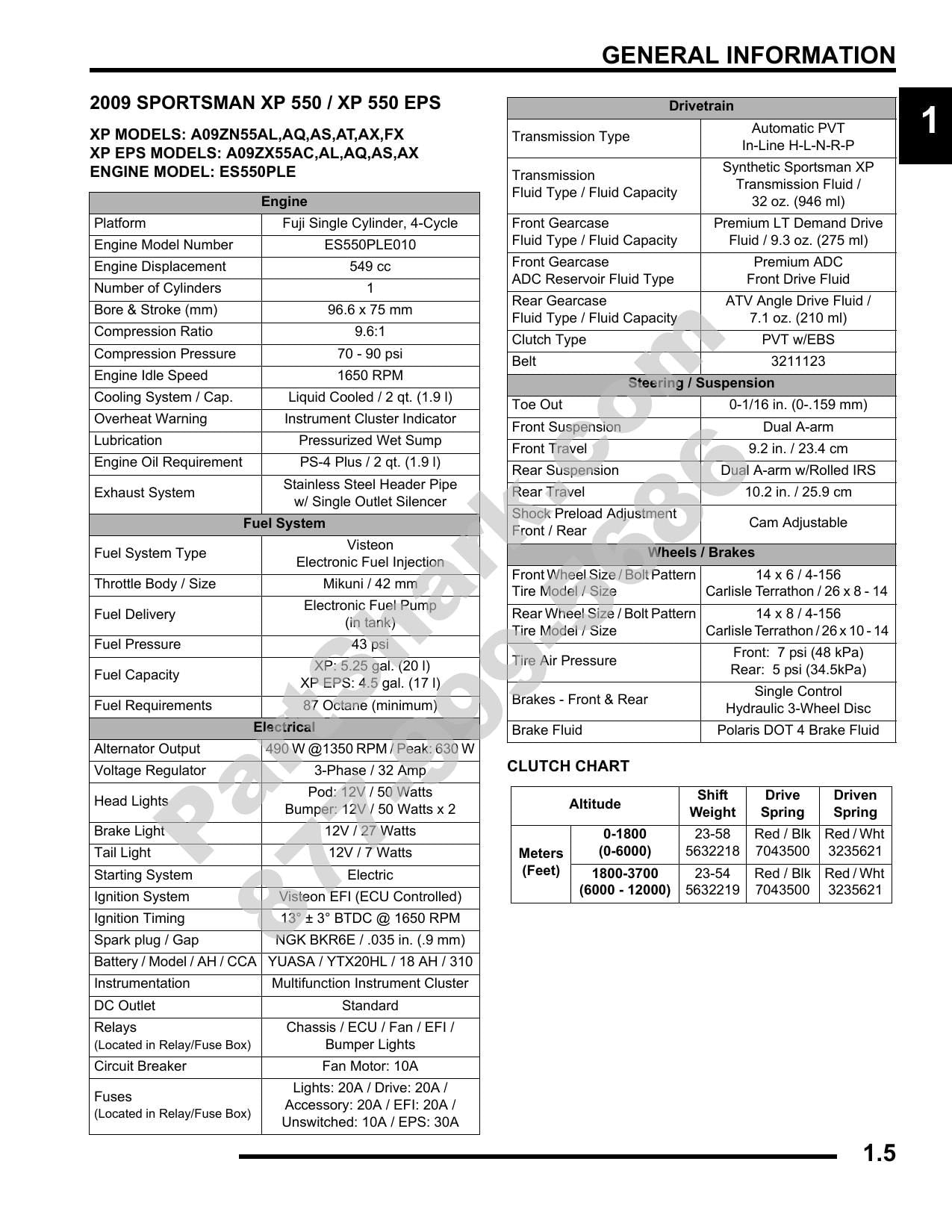 Polaris Sportsman XP 550 ATV Service Manual | 2009-2013 - sample page 9