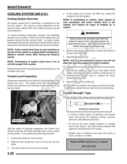 Polaris Sportsman 300 400 ATV Service Manual | 2009-2013 - sample page 6
