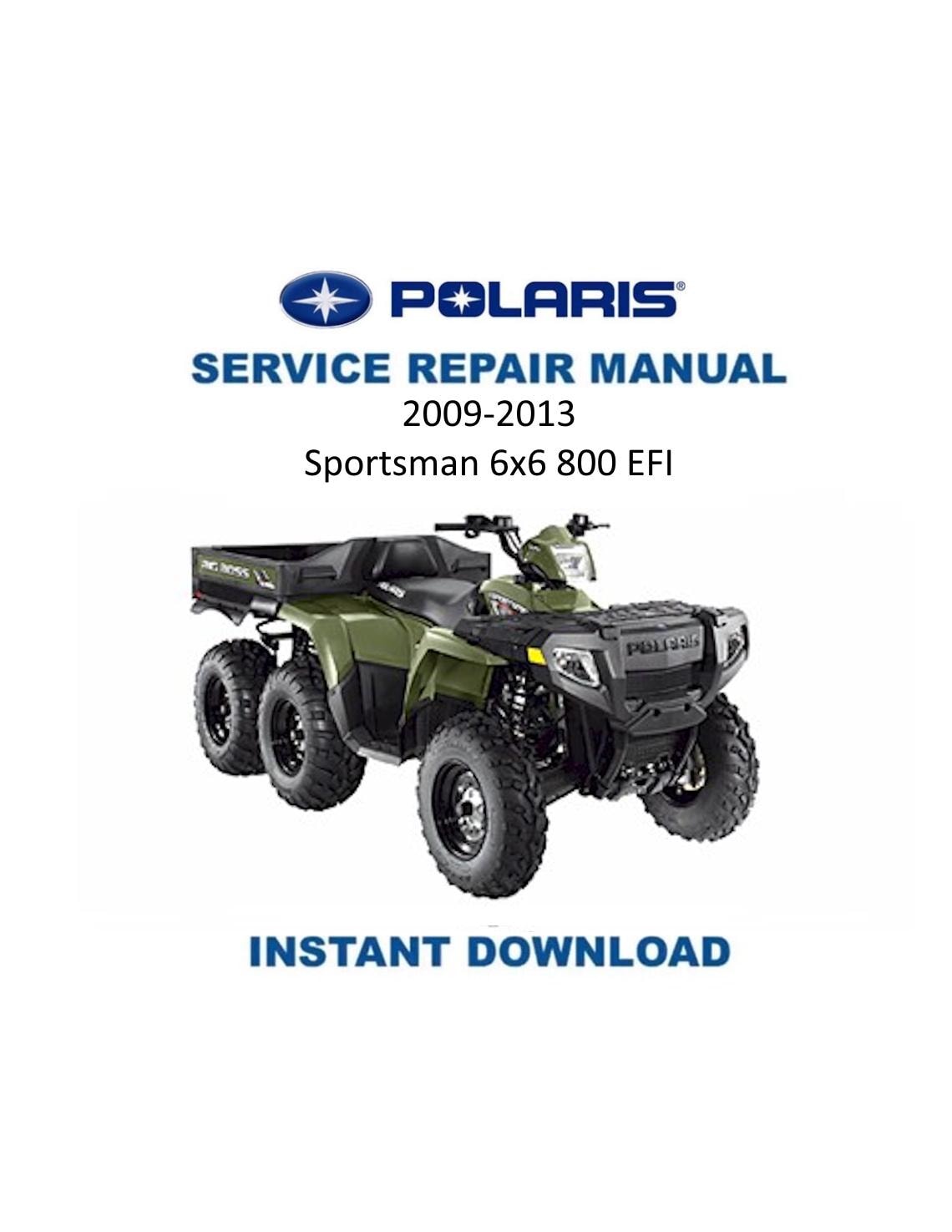 Polaris Sportsman 6x6 800 EFI ATV Service Manual | 2009-2013 - Service Manual PDF Instant Download