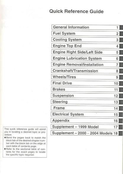Kawasaki KLR250 Motorcycle Service Manual | 1984-2004 - sample page 3
