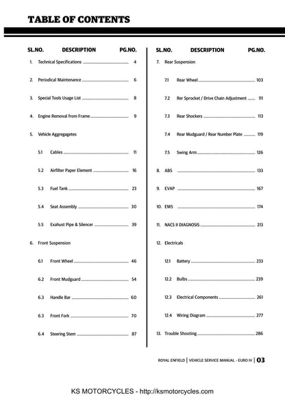 Royal Enfield Bullet Continental GT Motorcycle Service Manual | 2017-2021 - sample page 5