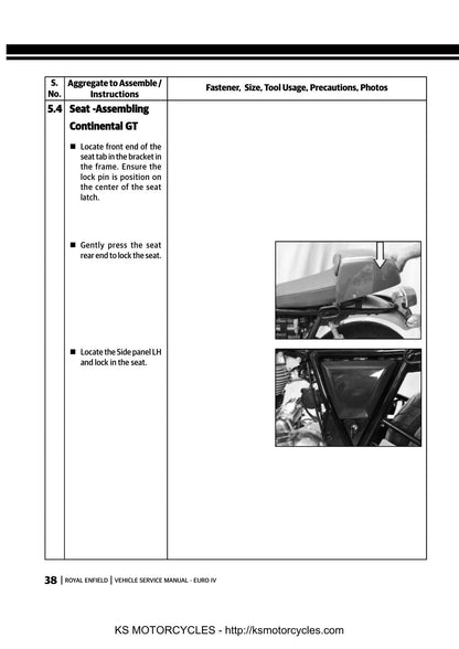 Royal Enfield Bullet Continental GT Motorcycle Service Manual | 2017-2021 - sample page 8
