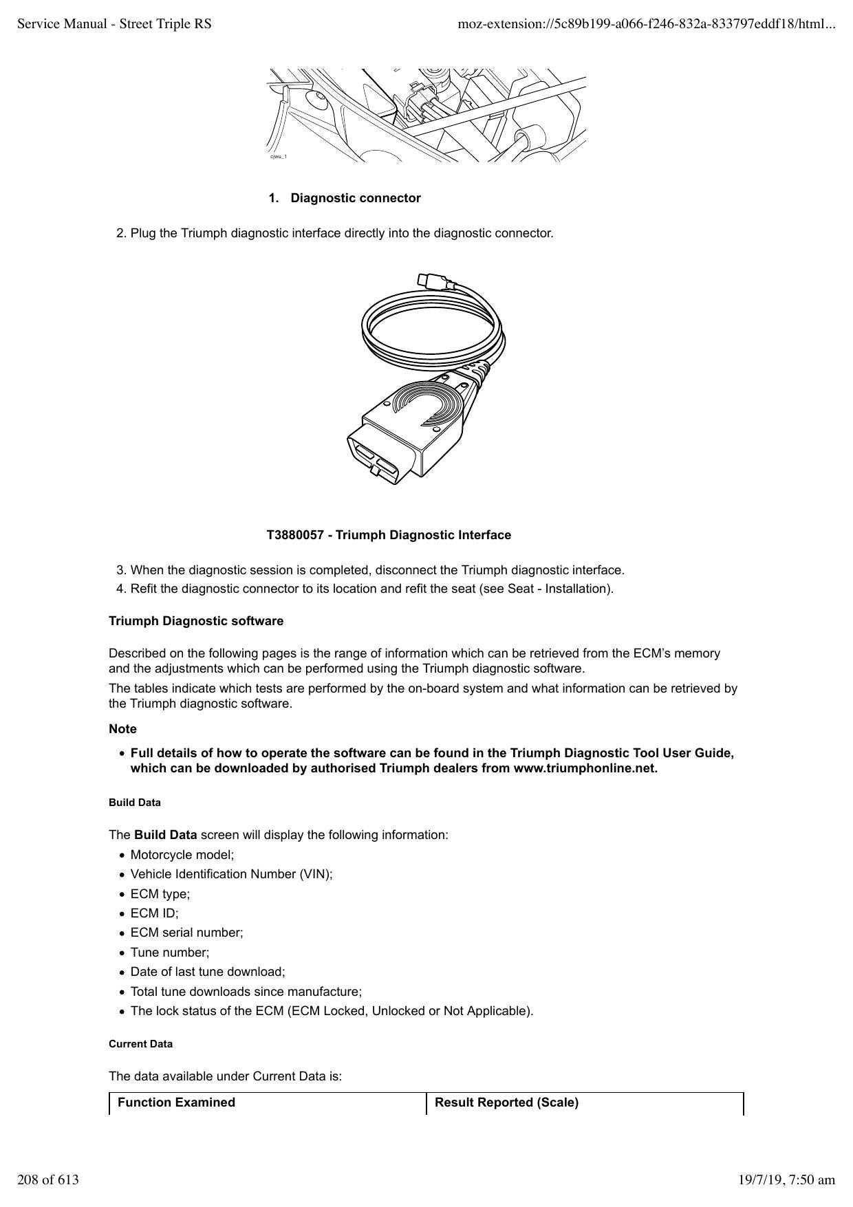 Triumph Street Triple RS Motorcycle Service Manual | 2017-2021 - sample page 9