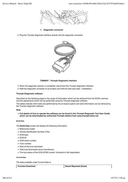 Triumph Street Triple RS Motorcycle Service Manual | 2017-2021 - sample page 9