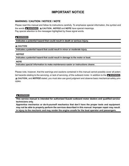 Suzuki DF115B DF140B Outboard Service Manual | 2021-2025 - sample page 5