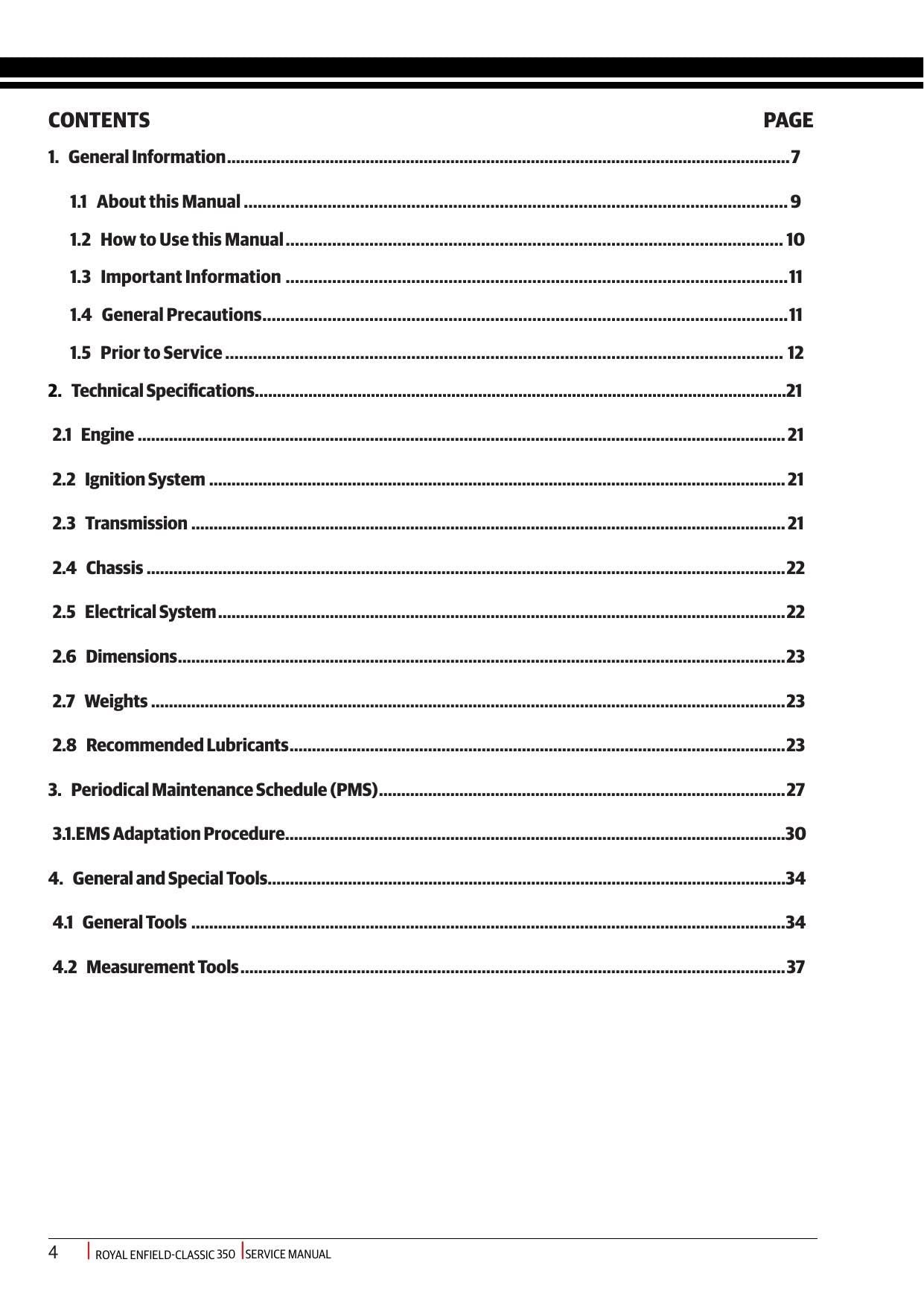 Royal Enfield Classic 350 Motorcycle Service Manual | 2021-2025 - sample page 8