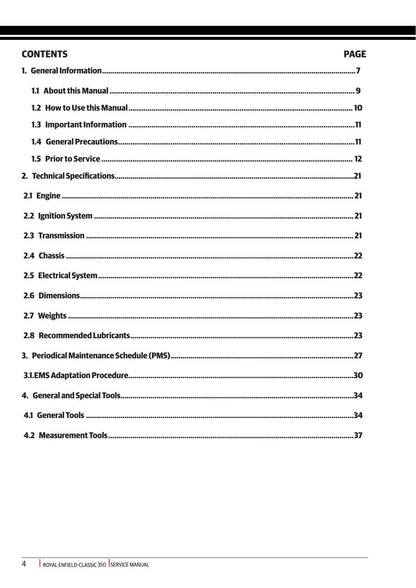 Royal Enfield Classic 350 Motorcycle Service Manual | 2021-2025 - sample page 8