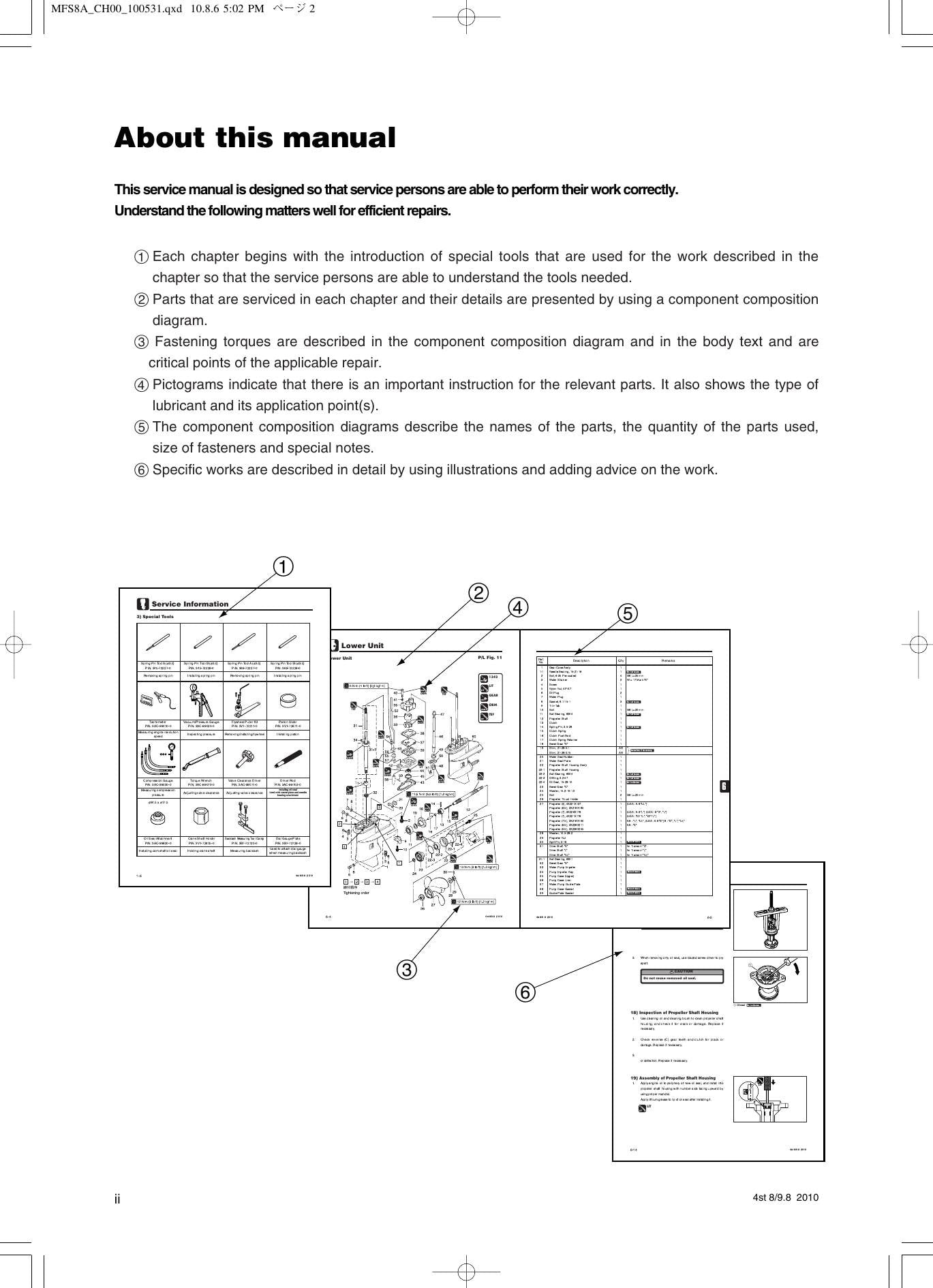 Tohatsu MFS 8 9.8A3 4 Stroke Outboard Service Manual | 2010-2014 - sample page 3