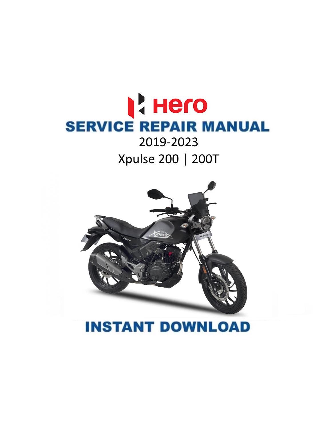 Hero Xpulse 200 200T Motorcycle Service Manual | 2019-2023 - Service Manual PDF Instant Download