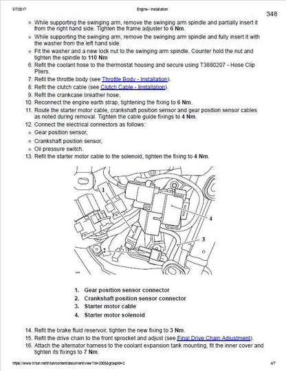 Triumph Thruxton R Motorcycle Service Manual | 2016-2020 - sample page 3