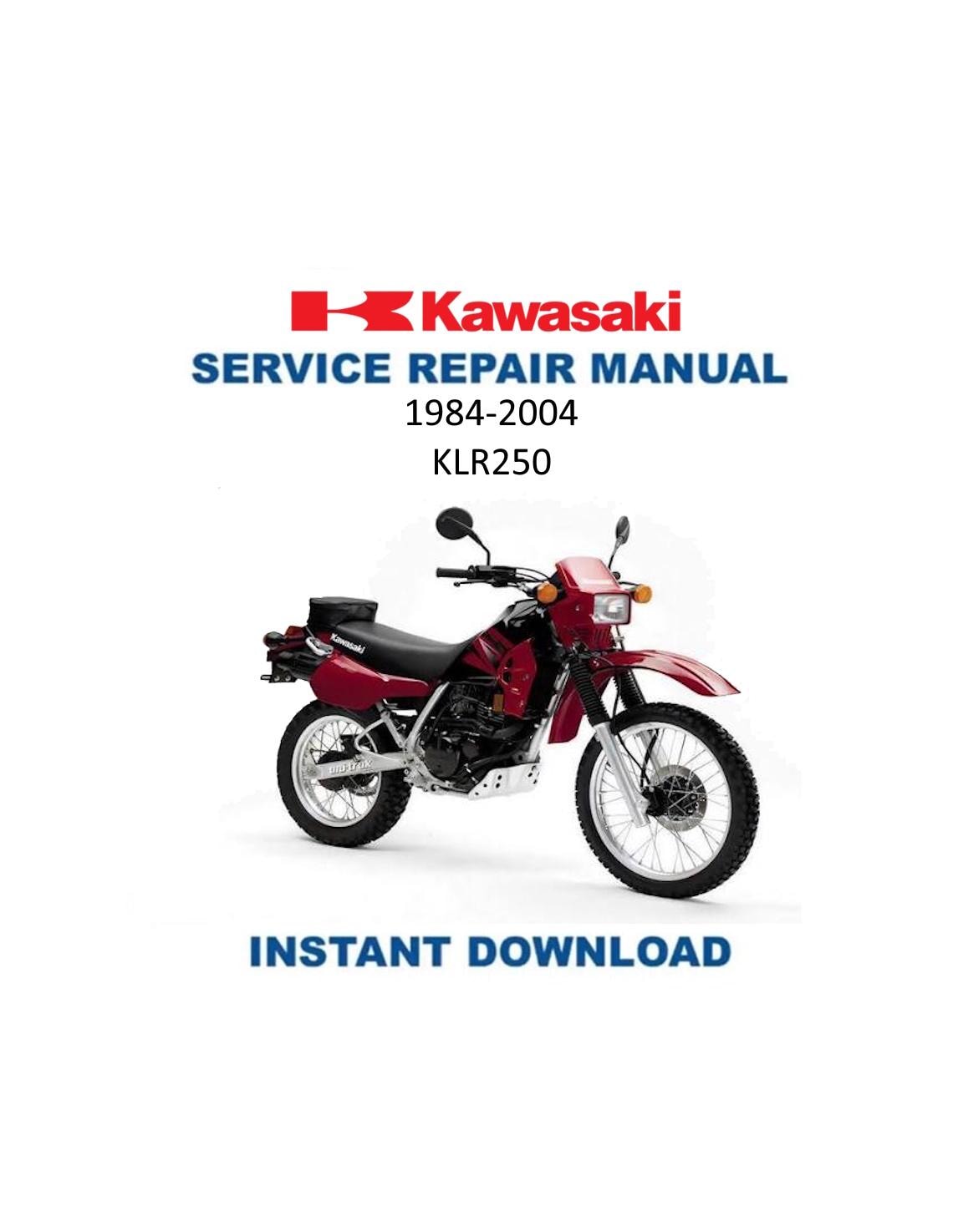 Kawasaki KLR250 Motorcycle Service Manual | 1984-2004 - Service Manual PDF Instant Download