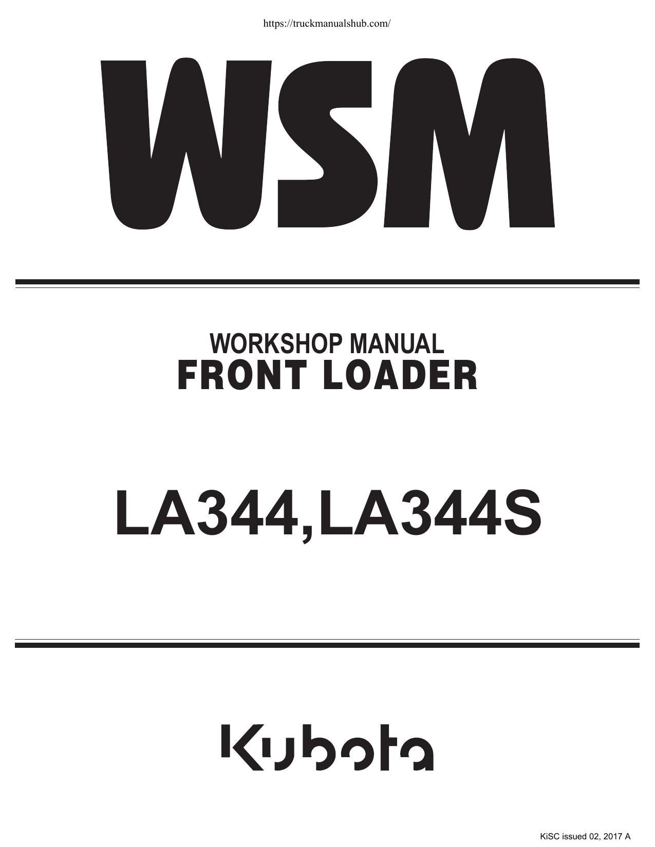 Kubota LA344 LA344S Front Loader Service Manual | 2017-2021 - sample page 2